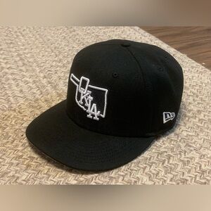 Oklahoma City Dodgers New Era OKLA Black Minor League Fitted Baseball Hat 7 1/2